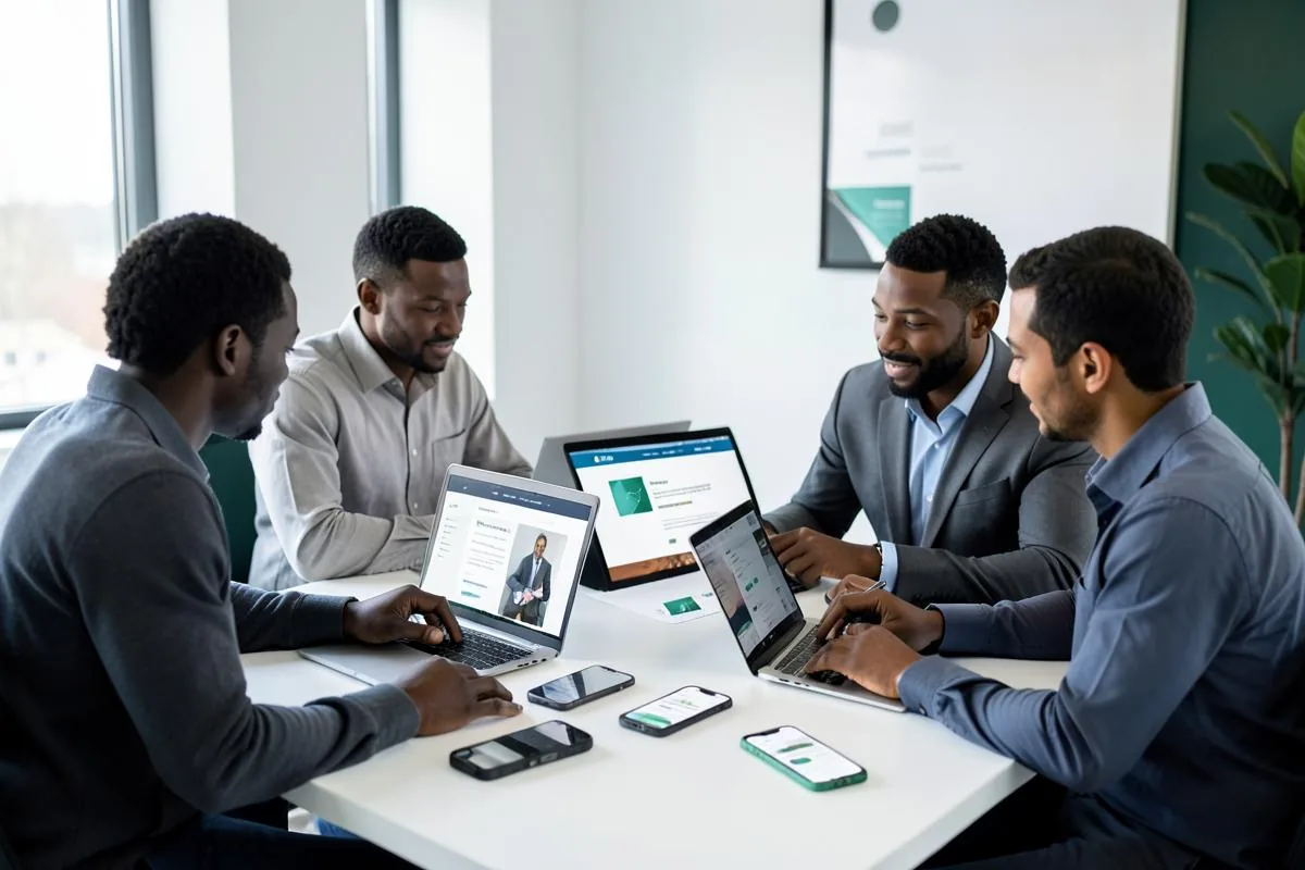 Équipe africaine concevant des expériences web et mobiles